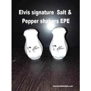 ELVIS white signature Salt & Pepper shakers EPE
