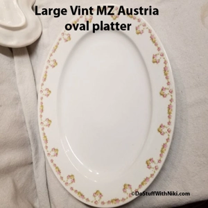 Large Vint MZ Austria oval platter