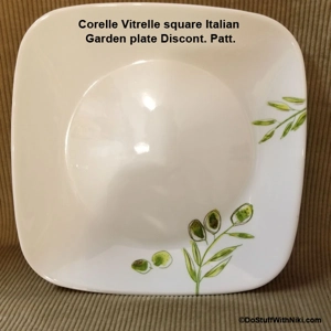 Corelle Vitrelle square Italian Garden plate Discont. Patt.