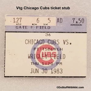 1983 Chicago Cubs/Pittsb Wrigley Field Stub