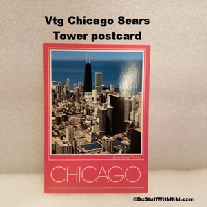 Vtg Chicago Sears Tower postcard