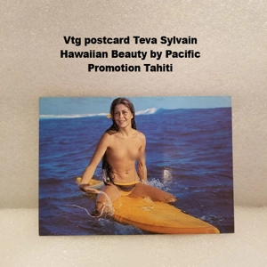 Vtg postcard Teva Sylvain Hawaiian Beauty