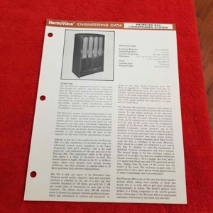 Original 70's EV Engineering Data Sheet Patrician 800