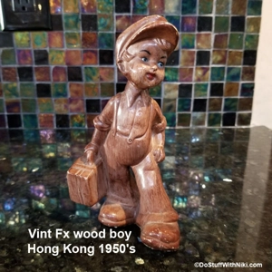 Vint Faux wood boy Hong Kong 1950's