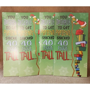 Lot of 4 Dr. Seuss Holiday Cards 2015 w/card/money holder
