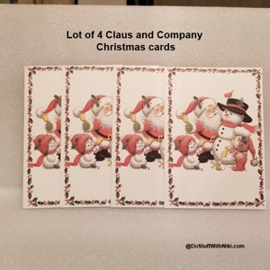 Lot of 4 Claus & Comp xmas cards