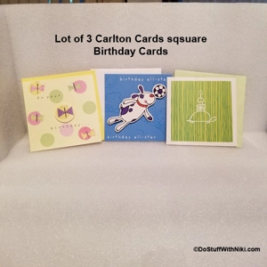 Lot of 3 square Carlton cards birthday cards