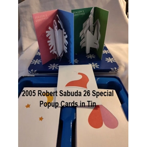 2005 Robert Sabuda Tin with all 26 Cards Pop Up xmas designs
