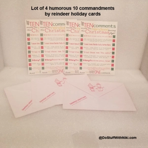 4 new Shoebox Greetings Humorous 10 Commandments from Reindeer cards