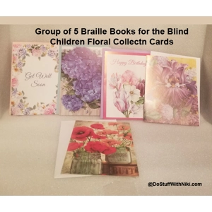 Lot of 5 Braille Books for Blind Children Cards unused