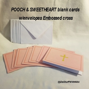 Lot of 7 POOCH & SWEETHEART embossed cross cards Blank