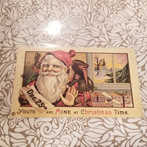 Good Old Days Vtg postcard Santa