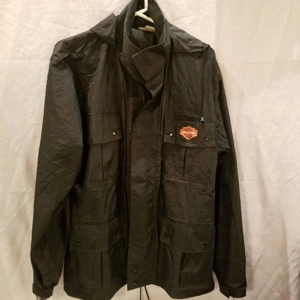 Harley Davidson Rain Jacket, Sz Md & Galoshes.