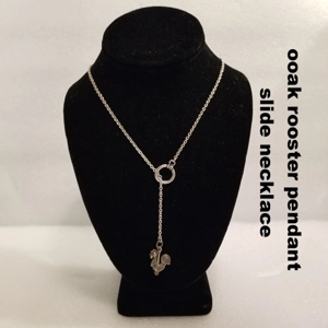 ooak rooster pendant slide necklace