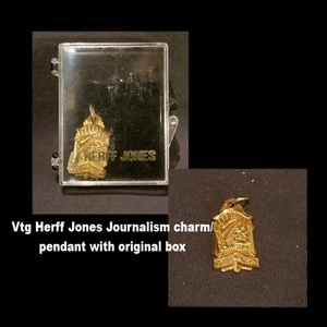 Vintage Herff Jones Journalism pendant/charm in box