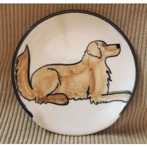 Karen Donleavy Ceram. sm dish/rest w/dog