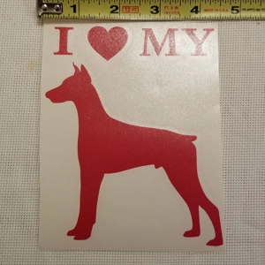 I heart my Doberman sticker