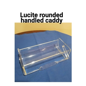 vintage Lucite cylinder handled caddy