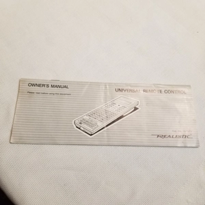 Original 1987 Realistic Remote Control Own Manual