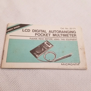Original 1987 Micronta Multimeter Manual