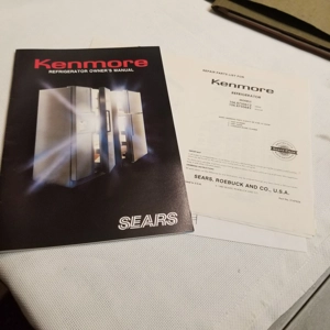 Original 90's Kenmore Refrigerator Own. Manual W/Parts diiagram