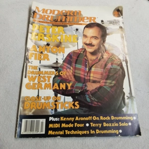 July 1987 Modern Drummer mag Peter Erskine Anton Fier