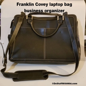 Franklin covey black soft laptop bag business organizer