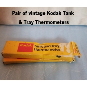 Pair of vintage Kodak Tank & Tray Thermometers