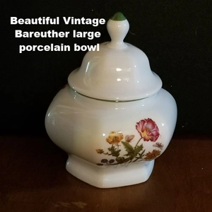 Beautiful Vintage Bareuther lg porcelain bowl w/lid