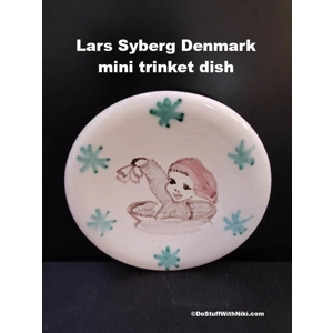 Lars Syberg Denmark hand painted trinket dish