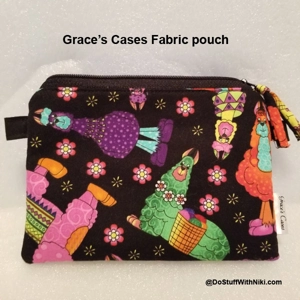 Grace's Cases sm black whimsical pouch