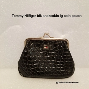 Tommy Hilfiger Black Snakeskin lg coin wallet