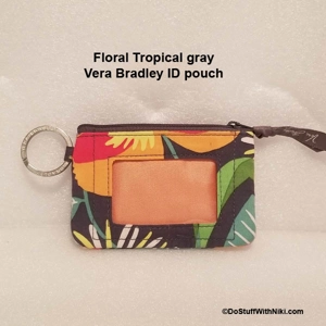 Floral Tropical Gray Vera Bradley keyring wallet