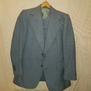 VTG Freeman Park Clothes 3 pce suit blue stripe