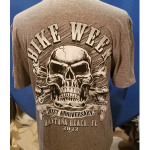 NWOT 2022 81st Anniv Bike Week Tshirt Skull design