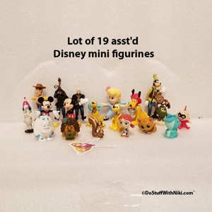 Lot of 19 asst'd Disney mini figurines