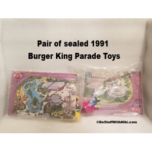 Pair of sealed 1991 Burger King Parade Toys