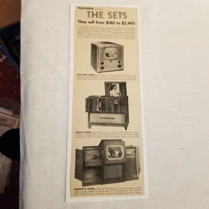 Original 1947 ad TV Sets ad