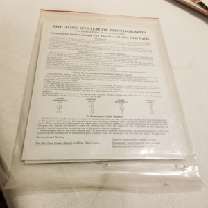 Vintage 3 thick cardboard instruction Zone System of Photography