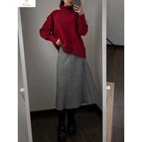 Cardeegan Womens Burgundy Turtleneck Sweater