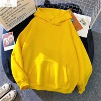 Womens Solid Color Hooded Sweatshirt