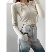 Womens Short Zip Hooded Cardigan