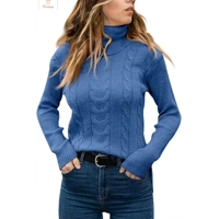 Vintage Slim Fit Turtleneck Sweater for Women