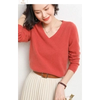 Cashmere V-neck Pullover Sweater for Women