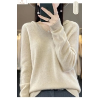 Merino Wool V-Neck Hoodie Sweater