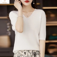 Casual V-neck Knit Sweater for Women