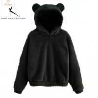 Cute Plush Rabbit Ear Hoodie for Women