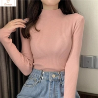 Autumn Ribbed Mock Neck Pullover