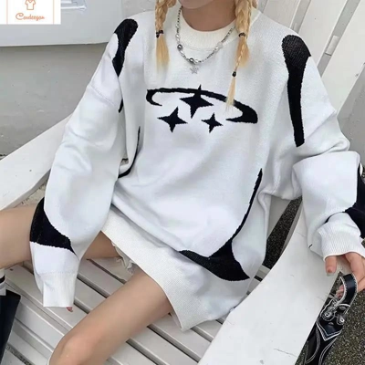 New Vintage Y2K Stars Graphic Sweater