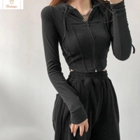 Womens Short Zip Hooded Cardigan